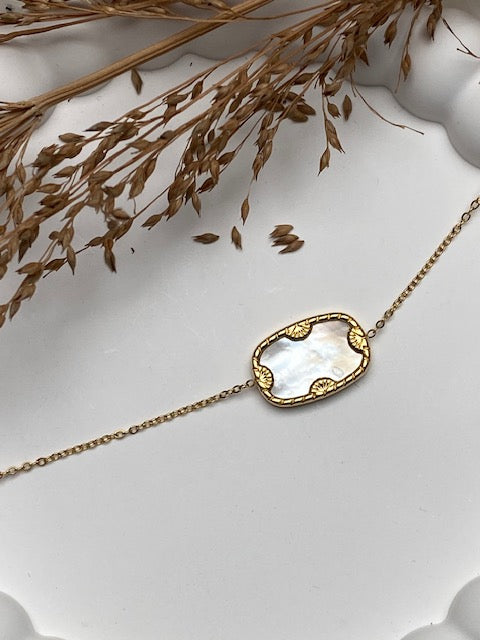 BRACELET  ZELDA BLANC PIERRE NATURELLE