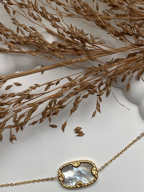 BRACELET  ZELDA BLANC PIERRE NATURELLE