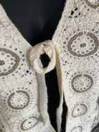 GILET CROCHET TAUPE  TU 36/ 44