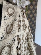GILET CROCHET TAUPE  TU 36/ 44