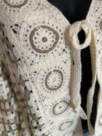 GILET CROCHET TAUPE  TU 36/ 44