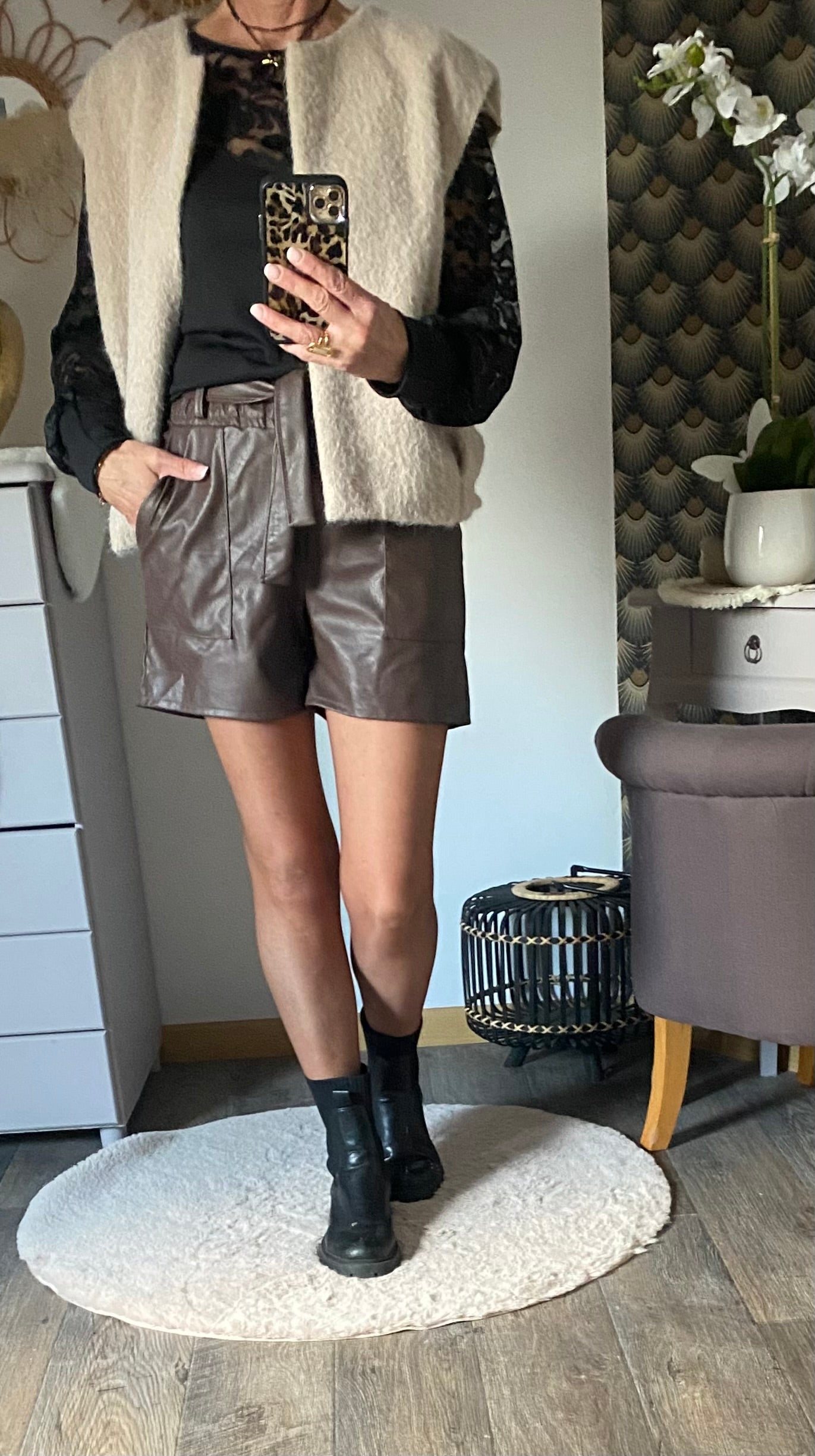 SHORT SIMILI PABLO   CHOCOLAT  S/M/L/XL/XXL