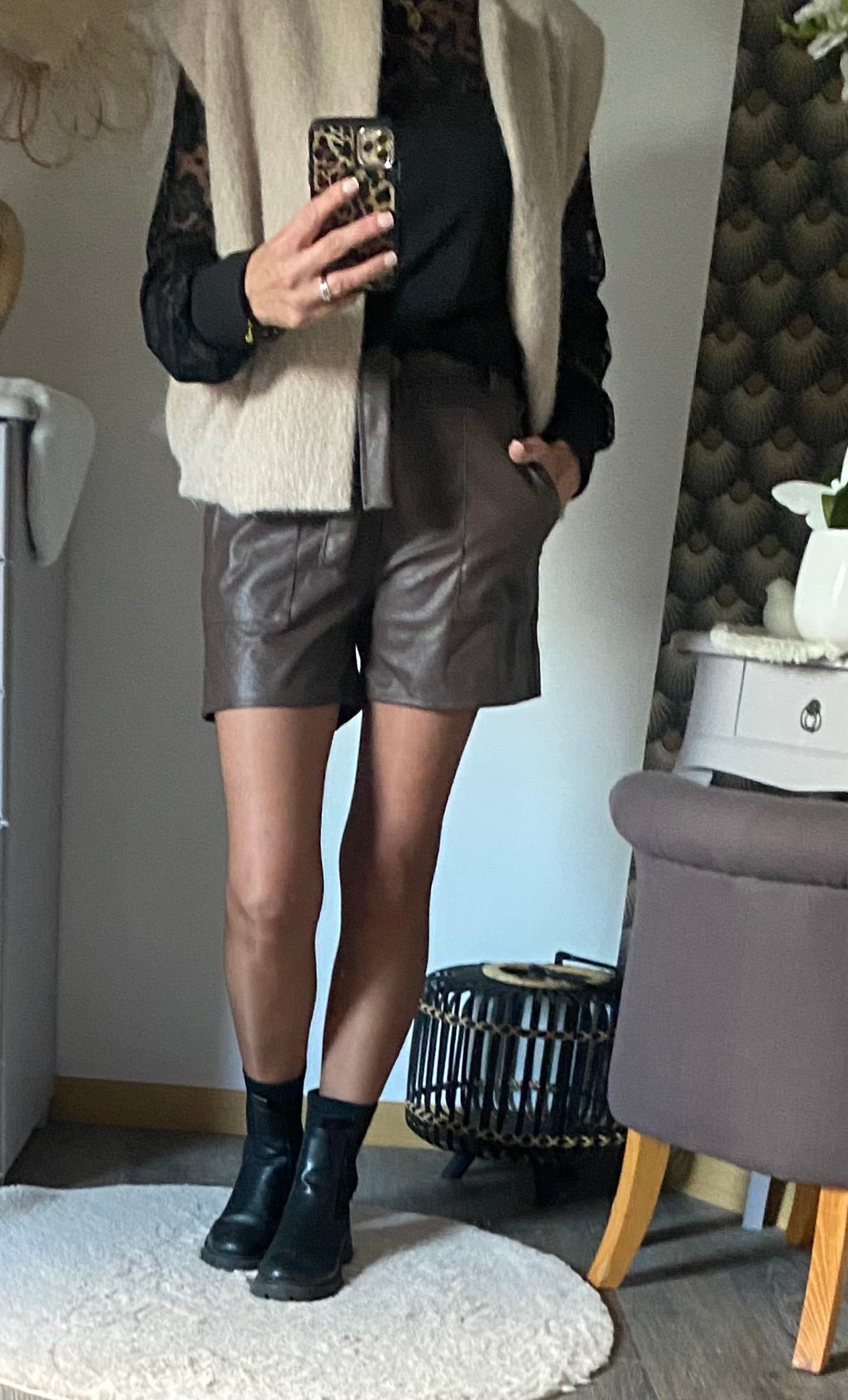 SHORT SIMILI PABLO   CHOCOLAT  S/M/L/XL/XXL