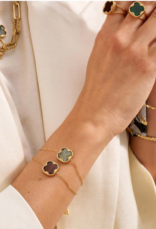 BRACELET LOYD  TERRACOTTA   PIERRE NATURELLE