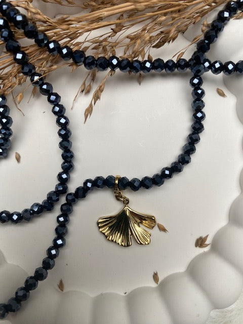 CHARM FEUILLE DE GINKO  ACIER INOXYDABLE