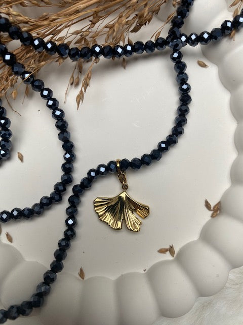 CHARM FEUILLE DE GINKO  ACIER INOXYDABLE