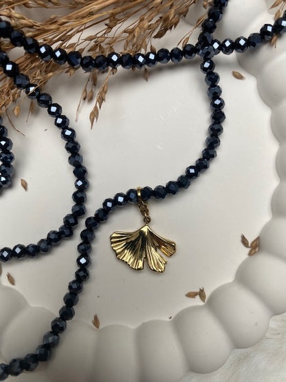 CHARM FEUILLE DE GINKO  ACIER INOXYDABLE