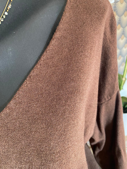 PULL ISSY ETOILES ET LISERET IRISE  TU 36/44   CHOCO