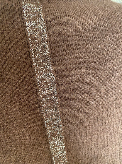 PULL ISSY ETOILES ET LISERET IRISE  TU 36/44   CHOCO