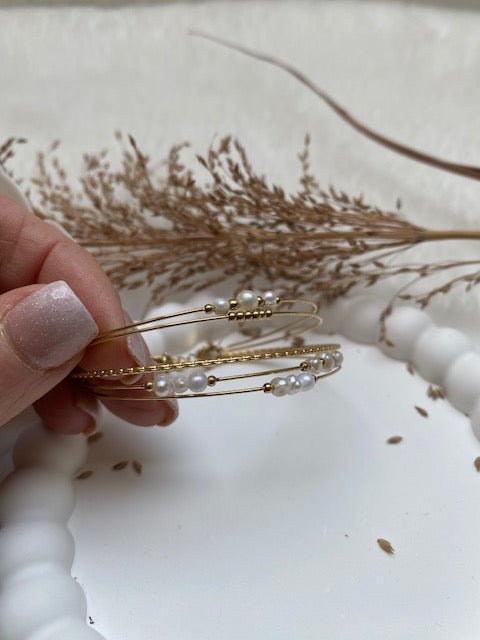 JONCS OPHELIA PERLES D EAU DOUCE   PIERRE NATURELLE