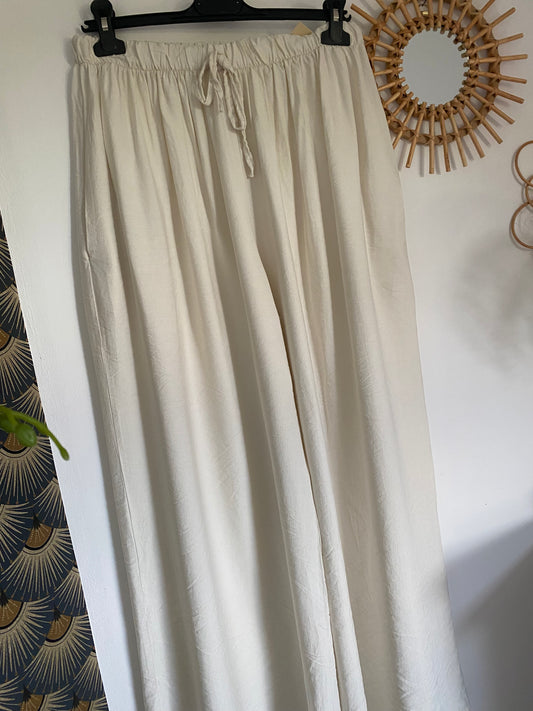 PANTALON PALAZZO ECRU   44/48