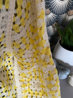 GILET CROCHET JAUNE TU 36/ 44