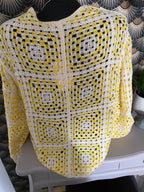 GILET CROCHET JAUNE TU 36/ 44