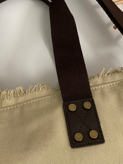 SAC THE TOTE BAG BEIGE AVEC BANDOULIERE REGLABLE