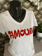 T -SHIRT AMOUR ROUGE  TU 38/46