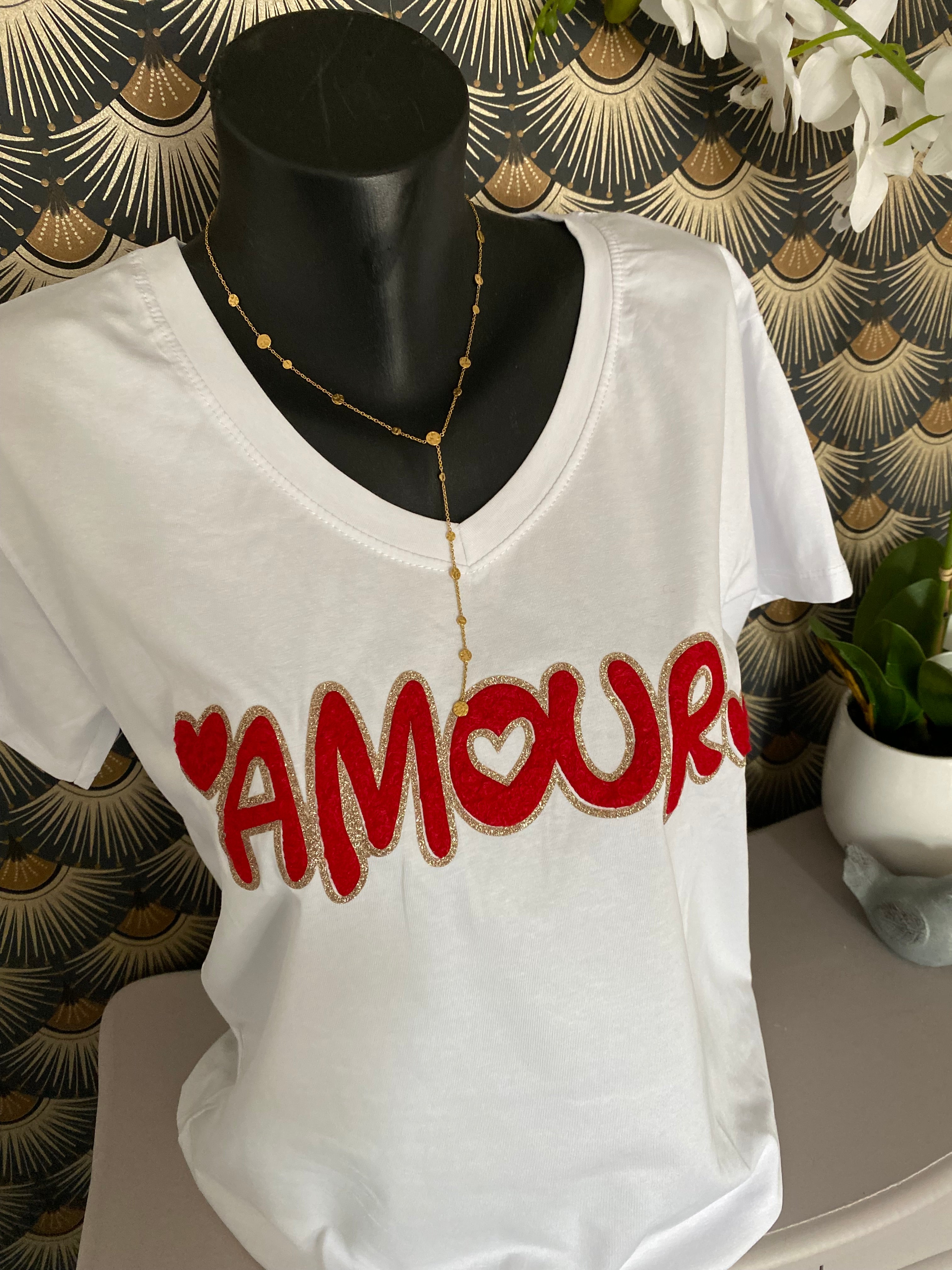 T -SHIRT AMOUR ROUGE  TU 38/46