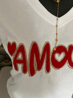 T -SHIRT AMOUR ROUGE  TU 38/46