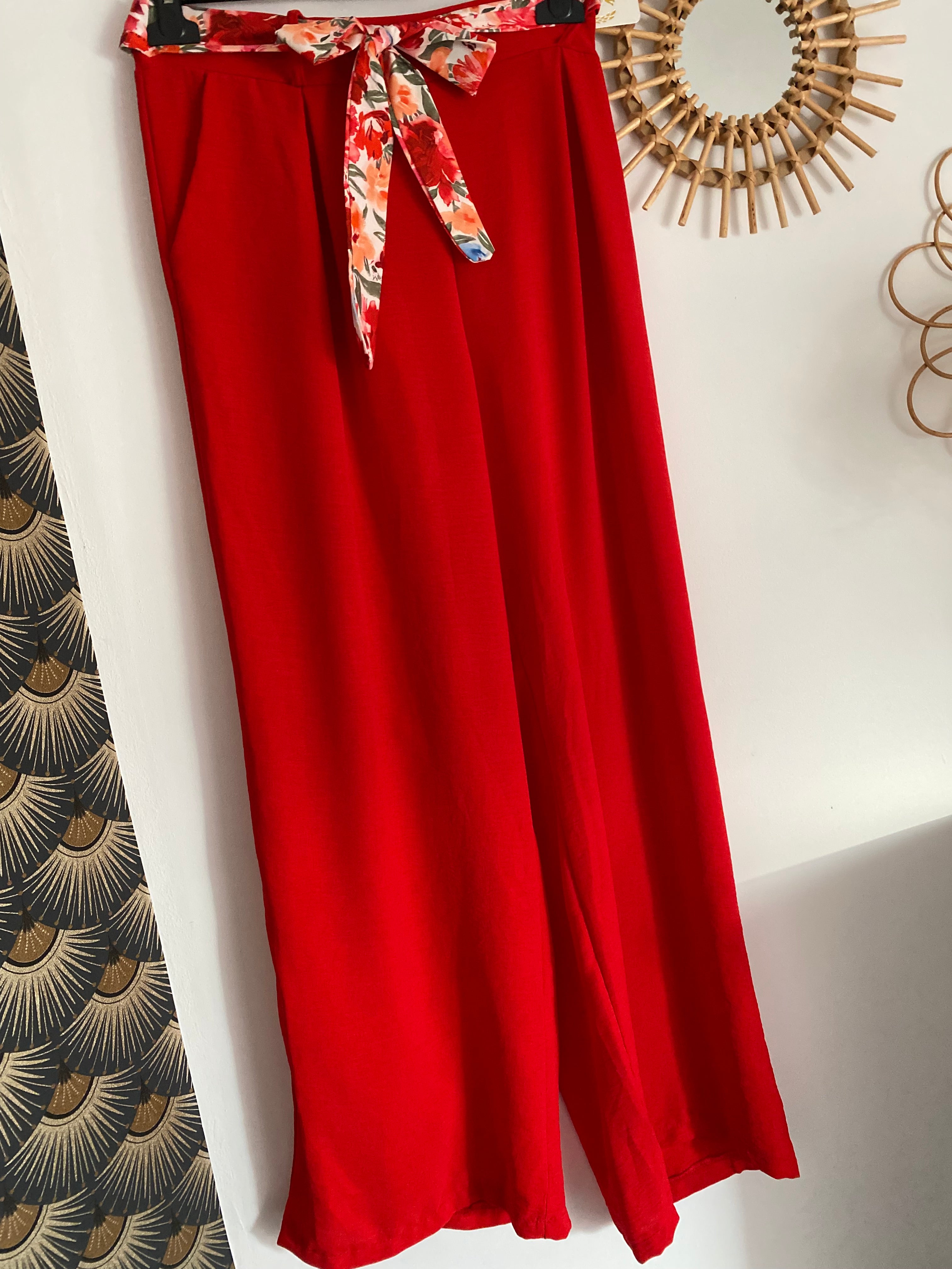 PANTALON  PALAZZO MILY ROUGE  TU 40/48