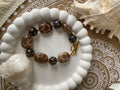 BRACELET LEOPARD  ACIER INOXYDABLE ET RESINE
