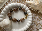 BRACELET LEOPARD  ACIER INOXYDABLE ET RESINE