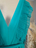 Combinaison plissée turquoise