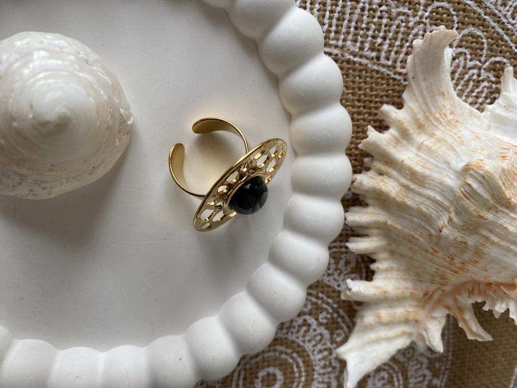BAGUE BEACH ACIER INOXYDABLE NOIR