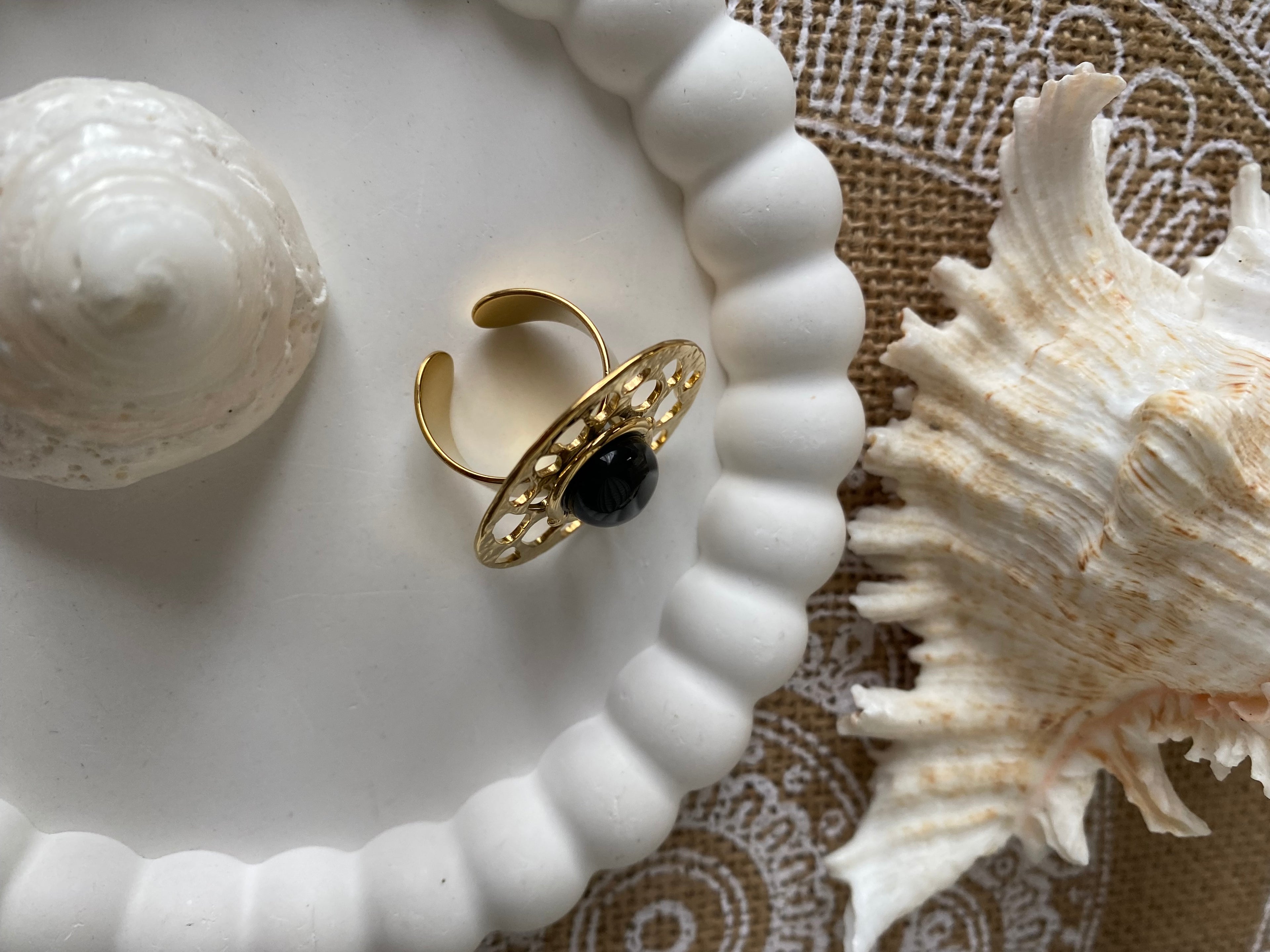 BAGUE BEACH ACIER INOXYDABLE NOIR