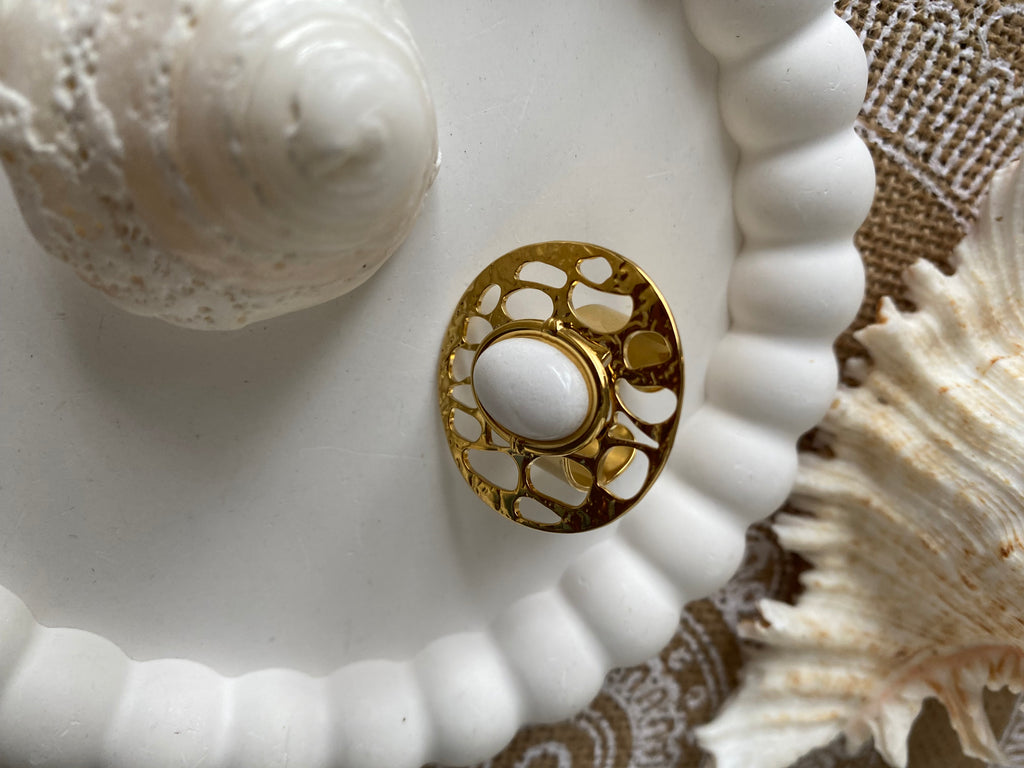 BAGUE BEACH ACIER INOXYDABLE BLANCHE
