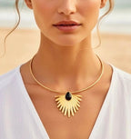 COLLIER RIGIDE  PALMA   ACIER INOXYDABLE