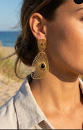 BOUCLES D'OREILLES EMY NOIR   ACIER INOXYDABLE