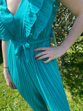 Combinaison plissée turquoise
