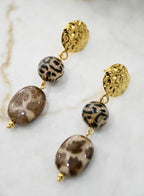 BOUCLES D'OREILLES LEOPARD  ACIER INOXYDABLE
