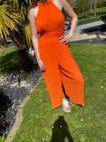 combinaison sans manche uni  corail