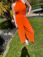 combinaison sans manche uni  corail