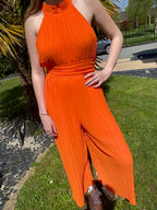 combinaison sans manche uni  corail