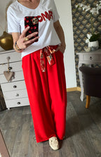 PANTALON  PALAZZO MILY ROUGE  TU 40/48