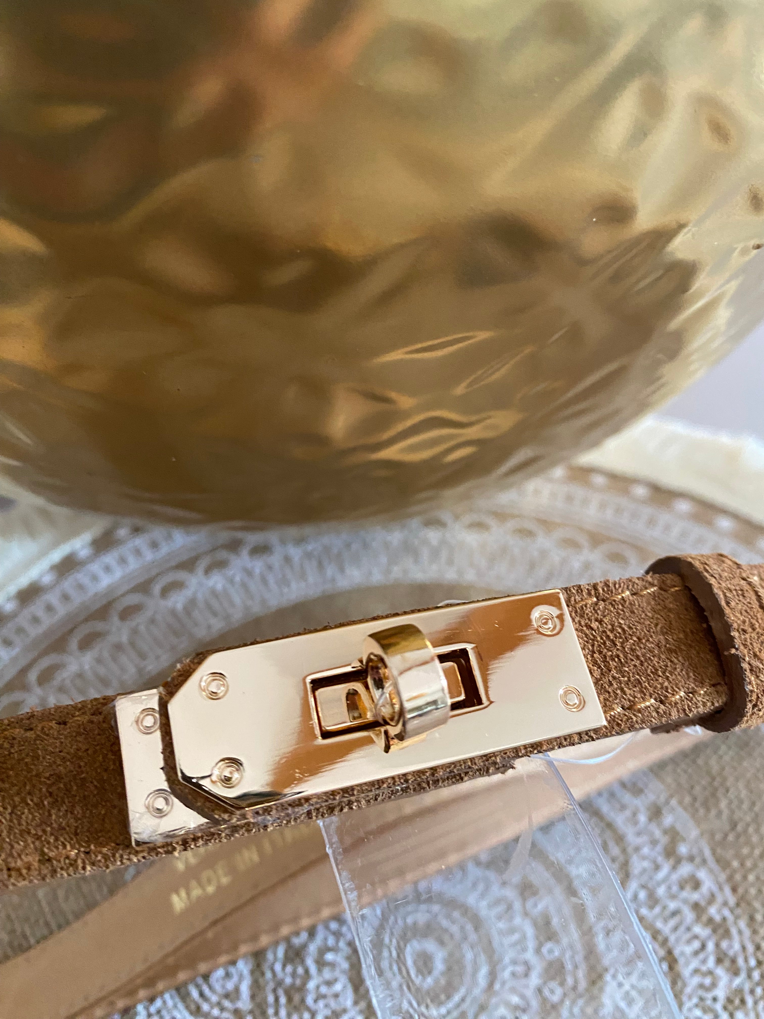 CEINTURE H  REGLABLE CROUTE DE CUIR  ( COCOLAT, NOIR,CAMEL, DORE , BORDEAUX,TAUPEE)