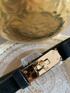 CEINTURE H  REGLABLE CROUTE DE CUIR  ( COCOLAT, NOIR,CAMEL, DORE , BORDEAUX,TAUPEE)