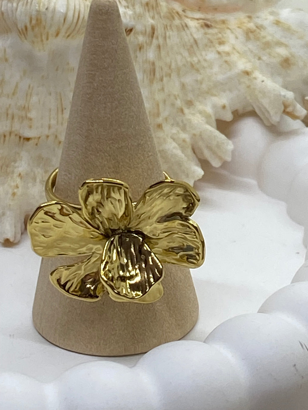 BAGUE FLEUR   ACIER INOXYDABLE