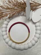 BRACELET JONC BORDEAUX  ACIER INOXYDABLE