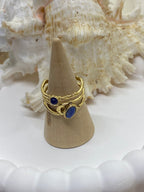 BAGUE FINE AGATHE BLEUE  ACIER INOXYDABLE