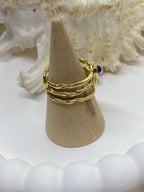 BAGUE FINE AGATHE BLEUE  ACIER INOXYDABLE