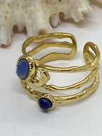 BAGUE FINE AGATHE BLEUE  ACIER INOXYDABLE