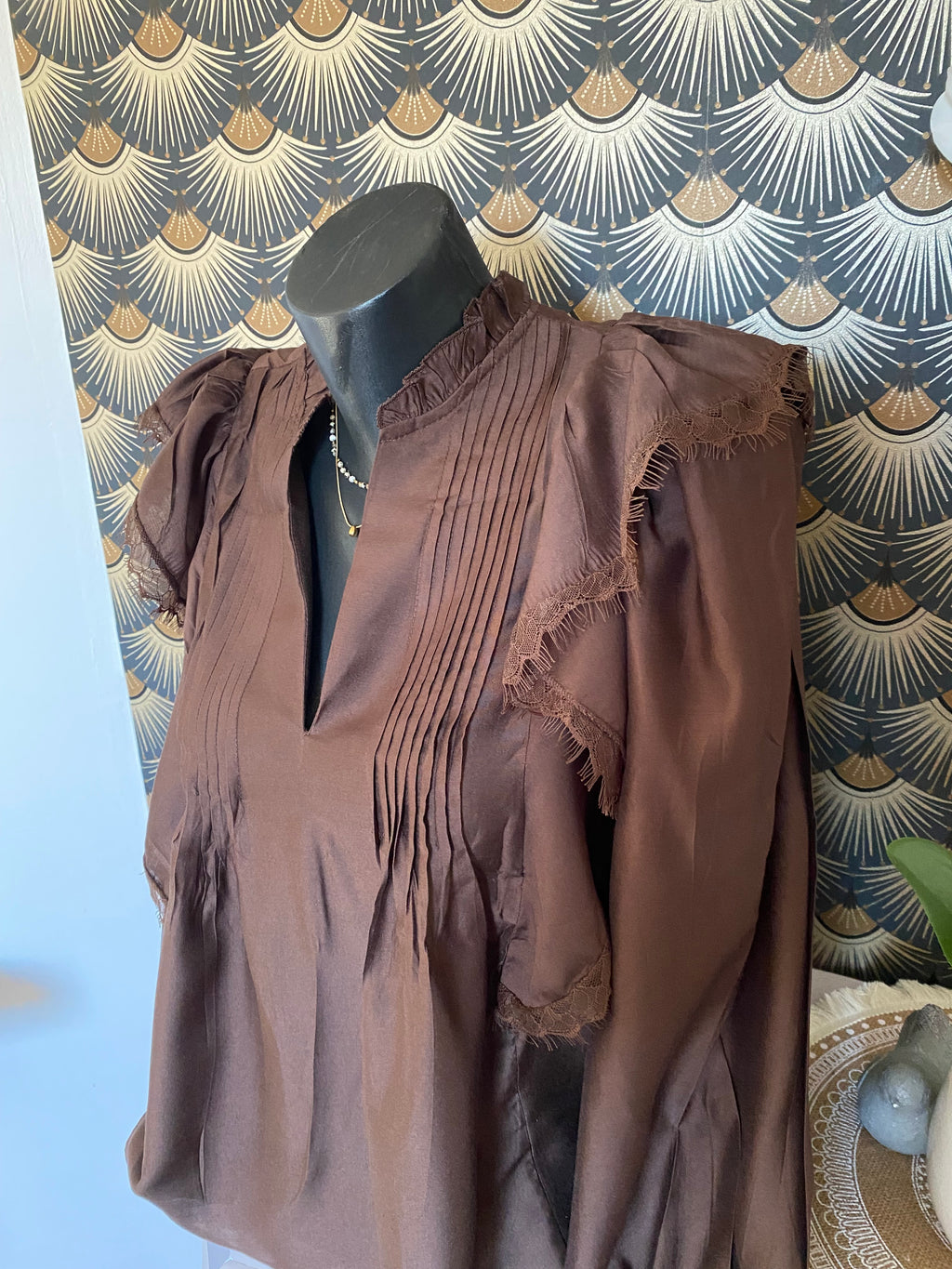 BLOUSE ISABELLA  CHOCOLAT   TENCEL   TAILLES: S/M/L