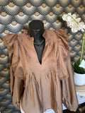 BLOUSE ISABELLA  BRUN TENCEL   TAILLES: S/M/L