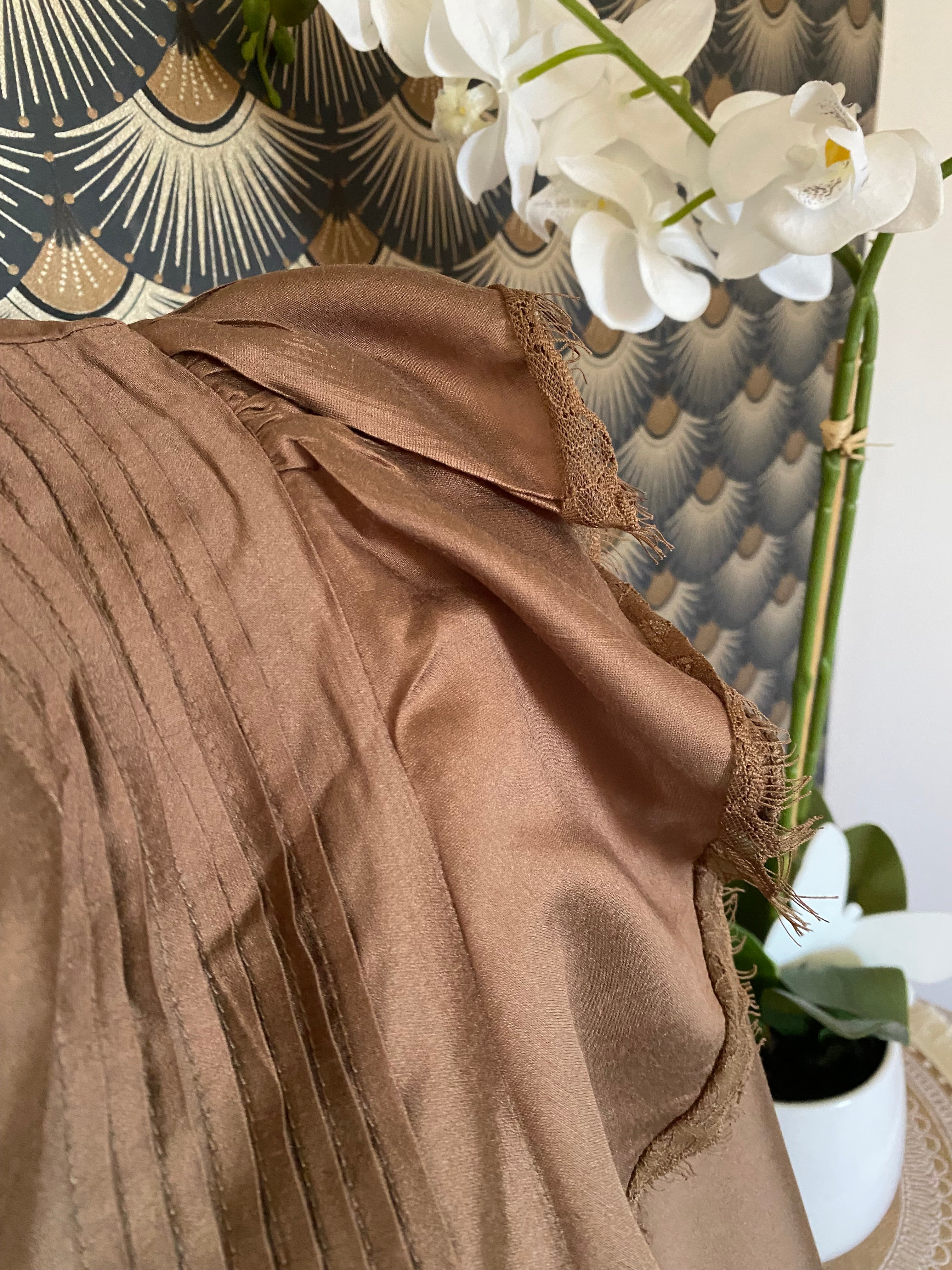 BLOUSE ISABELLA  BRUN TENCEL   TAILLES: S/M/L