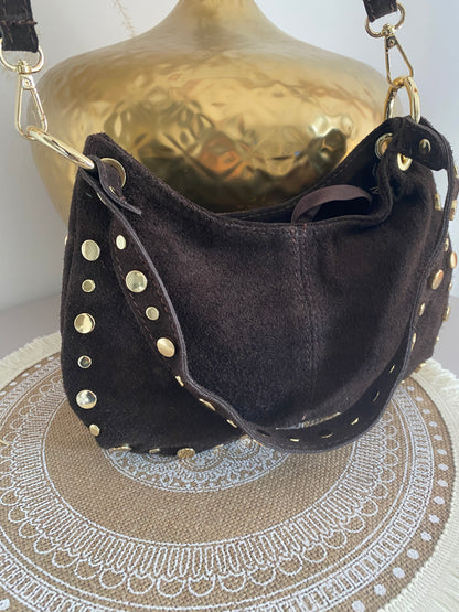 SAC CUIR CHOCOLAT    CLOU