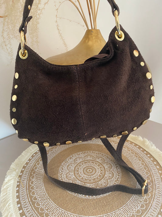 SAC CUIR CHOCOLAT    CLOU