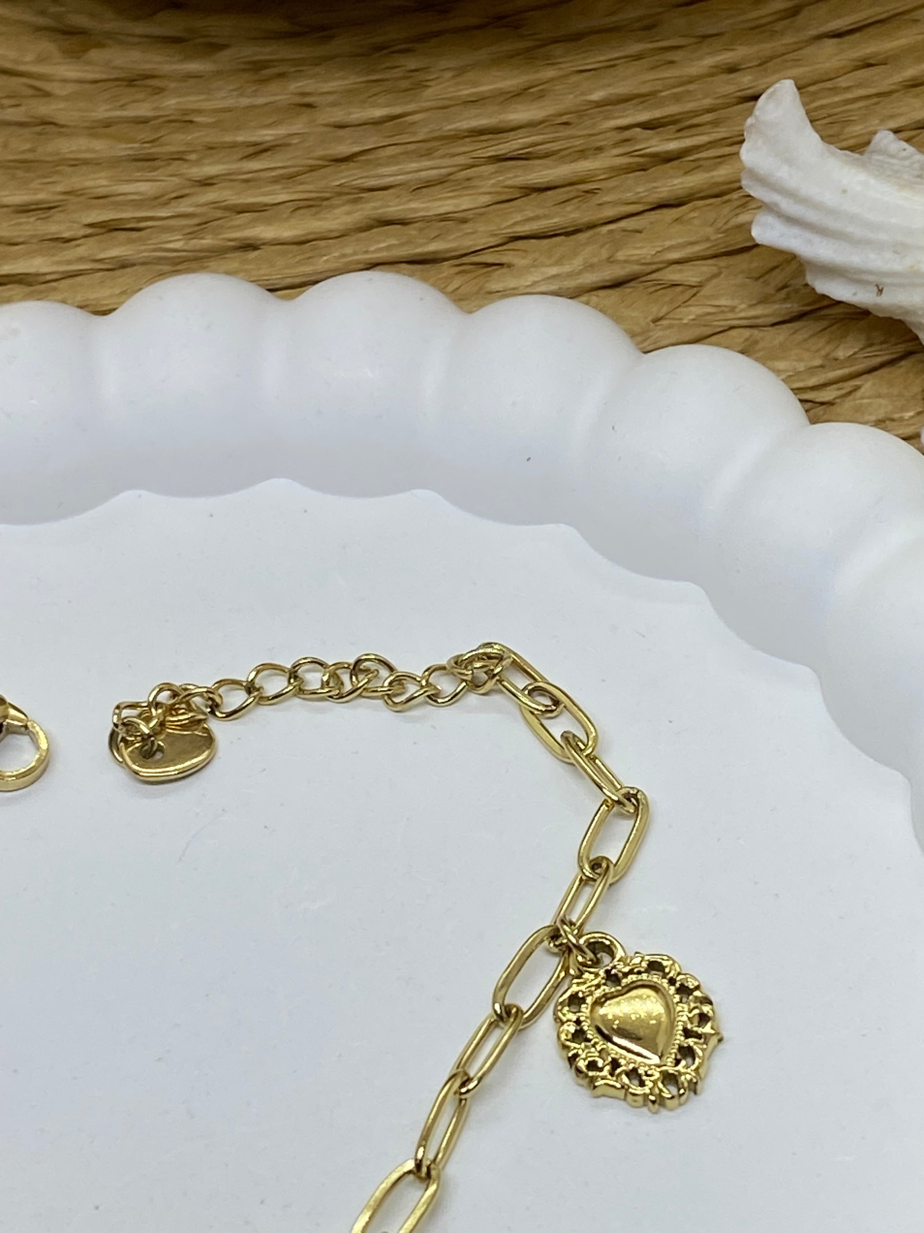 BRACELET CERISE  COLLECTION OCEAN  ACIER INOXYDABLE