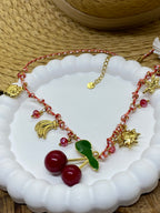 COLLIER CERISES  COLLECTION OCEAN  ACIER INOXYDABLE